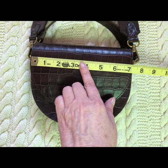 Madewell Brown Leather Crocodile Embossed Mini Handbag NWT Crossbody - Picture 8 of 15